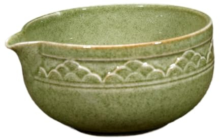 Gcljlmy glasskål 480 ml med pip för matcha, japansk matcha-skål, klassisk matchate-skål, såsskål, matchakopp, värmebeständig för köket hemma, grön