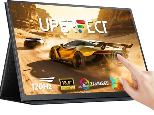 UPERFECT Écran Tactile Portable 18.5 120Hz Moniteur Portable Gaming 125% sRGB 2000:1 Contraste 1080P HDR, Ultrafin - Protection Oculaire - Deuxième Écran Externe pour Laptop/PC/Console de Jeux