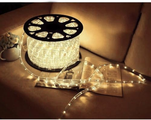 Ollewiellan LED Lichterschlauch Außen, 20 Meter LED Lichterkette mit 480 Warmweißen LEDs, Wasserfester Lichtschlauch für Garten, Terrasse und Wohnzimmer, inkl. Timer für Automatische Steuerung
