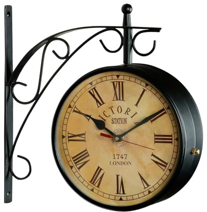 8 Elegant Double Sided Railway Station Clock Nautical Victoria Wall Clock Vintage Home Decor