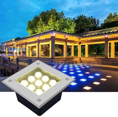 THEGA Projecteurs LED D'extérieur Encastrés 85-265V, Étanche IP66 Éclairage Extérieur Enterré, Éclairage Paysager LED Au Sol, Projecteur LED À Faisceau Concentré(Red Light,12W)