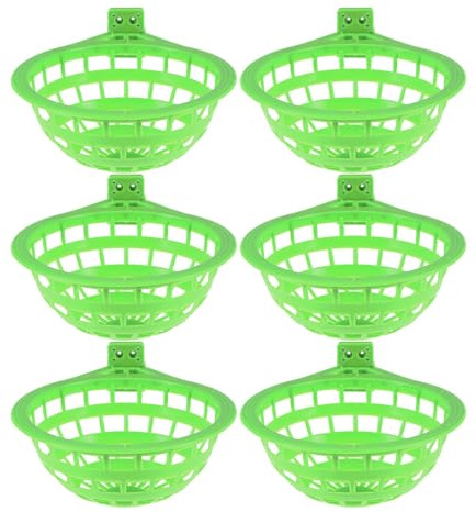 FIXOSHEE 6 Pezzi Nido per Uccelli Gabbia Sospesa Ciotole per Nidificazione di Piccioni in Plastica Resistente e Traspirante Nido di Cova Lavabile per Canarini e Pappagalli Accessori per