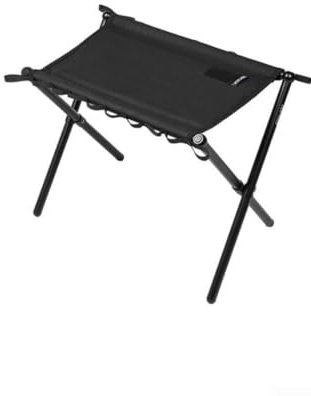 Besttoolifes Sgabello pieghevole portatile per campeggio, leggero per sedia da campeggio per adulti, sgabello pieghevole da esterno con sistema, sedile portatile compatto per escursionismo, (nero)