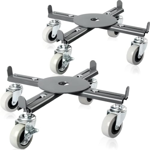 Stimo 2er Set Pflanzenroller 30-40cm eckig ausziehbar Rolluntersetzer 100kg Metall für den Innenbereich und Außenbereich Blumentopf Untersetzer mit Rollen