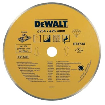 DeWalt DT3734-XJ Disque Porcelaine/Pierre 250x25.4mm, Argent, 250mm