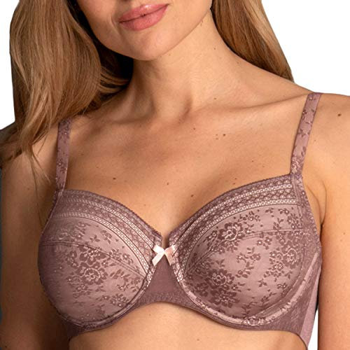 Rosa Faia 5653-769 Fleur Donna Reggiseno Coppa Piena Plus Size con Ferretto Pizzo Flroeale Rosa Berry 3E