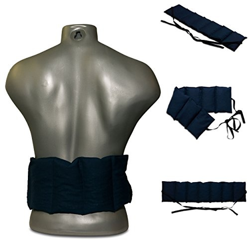 Kirschkernkissen 7-Kammer mit Band, 65x15 dunkelblau. Wärmekissen, Körnerkissen, mit Kirschkerne