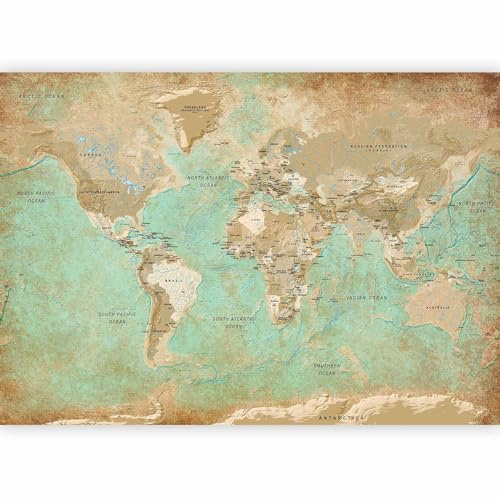 murando - Papier Peint Panoramique Intissé, Carte du Monde, 400x280 cm | Fabrication EU, Tapisserie Murales Papier Peint, Revêtement Mural, Papiers Peints, Grand Poster Mural, Cartes, Décoration