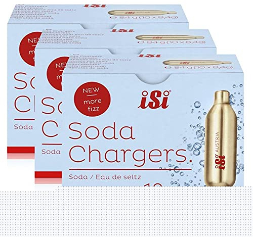 iSi Soda Chargers Sodakapseln 10 Kapseln - Für sprudelndes Wasser 84g (3er Pack)