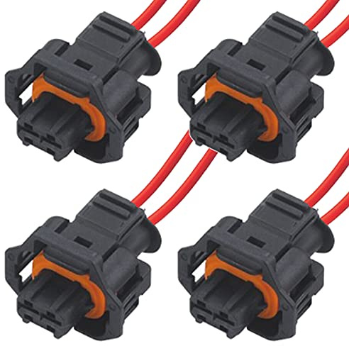 Greenspirits KFZ Ersatz Stecker Einspritzdüse Diesel BOS DJB7026Y-3.5-21 (4 x Female) mit Kabel 1928403874, 1928403698, 1 928 403 698, 1928404655, 12790266, 3S7T14A464MA, 4668588, 4B0971942 | 1928403874, 1928403698, 1 928 403 698, 1928404655, 12790266, 3S7T14A464MA