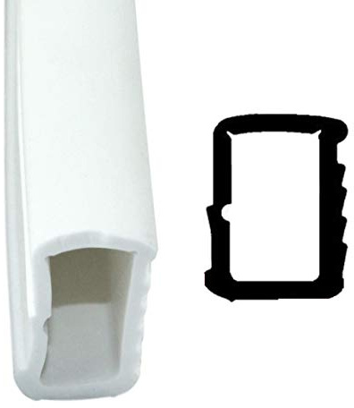 SN-TEC Universal Stahlzargendichtung, Türdichtung SNZ 1110, Breite: 10mm, Höhe: 16mm zum einstecken, Farbauswahl: Weiß/Grau (10 Meter, Weiß)
