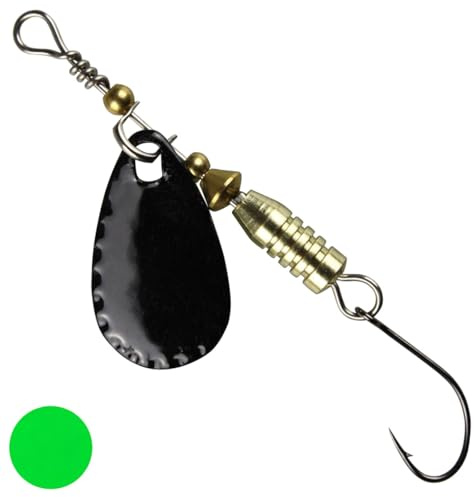 FTM Forellen Blinker - Spinner zum Forellenangeln, Gewicht:2.5g, Farbe:schwarz/grün