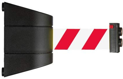 FlexiBarrier Wandhalterung – magnetisch (4,5 oder 10,0 m Gürtel) (10 m, rot/weiß)