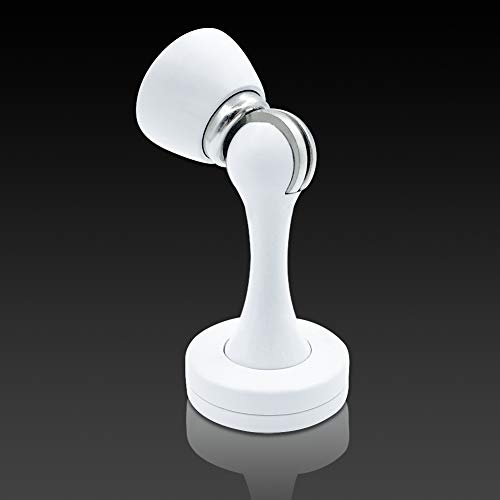 KOLAKO Fermaporta magnetico, bianco, spazzolato, montaggio a parete, resistente, con magnete morbido, moderno, protezione da parete per camper e casa