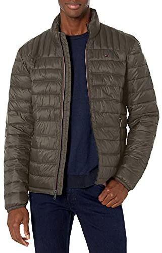 Tommy Hilfiger mens Ultra Loft Lightweight Packable Puffer Jacket (Standard and Big & Tall) Down Alternative Coat, Olive, XX-Large Tall US