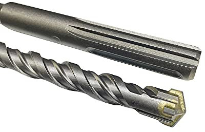 SDS Max - Punta per trapano a testa incrociata, 4 punte a X, in carburo a doppio ritorto, per perforazione, cemento, mattoni, pietra (22 x 400 mm)