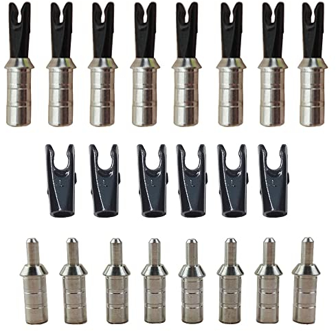 AMEYXGS 50 Stück Pfeilnocken mit Aluminium Pin Pfeile Nocken aus Kunststoff Pfeilschwänze S L Größe für ID 4,2/6,0/6,2 mm Pfeilschaft (4.2mm, Schwarz S)