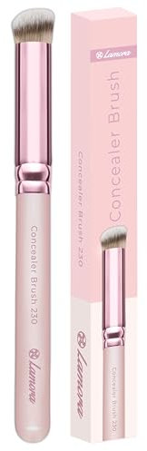 LAMORA Concealer Makeup Brush Under Eye - Angled Flat Top Kabuki Nose Contour Brush - Ideal for Concealing Blending Setting Buffing with Powder Liquid Cream Cosmetic - Small Makeup Foundation Brush