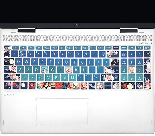 WSLUCKO Keyboard Cover for HP Envy x360 15.6''Series/Pavilion 15/ Pavilion x360 15.6” /Envy 17 17.3 Series/Laptop 15t 17t 17-ca0011nr 17-by0040nr, Rose
