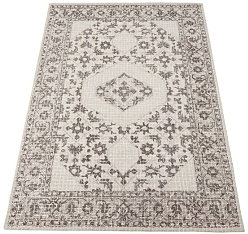 Teppich 100% Wolle Beige Compatible with Braun 160X230 cm Orientteppich Handgetuftet HT343