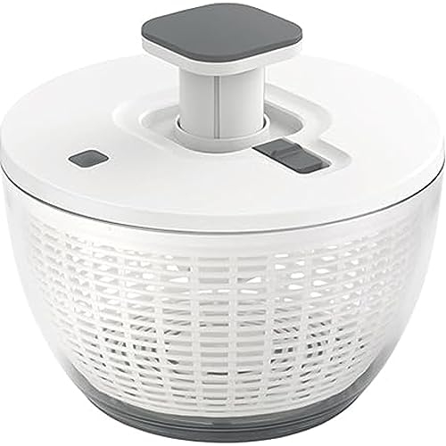 OPSREY Manual Salad Spinner, One-Handed Pump Fruit Spinner Dryer, with Bowl, Colander and Built In Draining System, Vegetable Dryer Mixer for Fresh, Crisp, Veggie Fruit