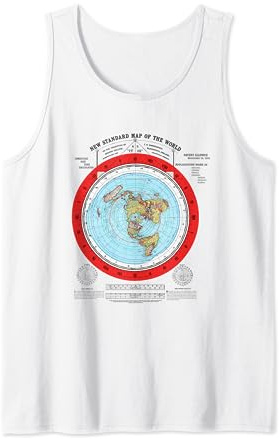 Gleason Flat Earth Map, Blue Flat Earth Map, Flat Earth Tank Top