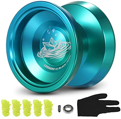 Fesjoy Bola Yo-yo, Bola Yo-yo en Aluminio Competitivo Regalo Yo-yo con Cuerdas para Rodamientos y Guante
