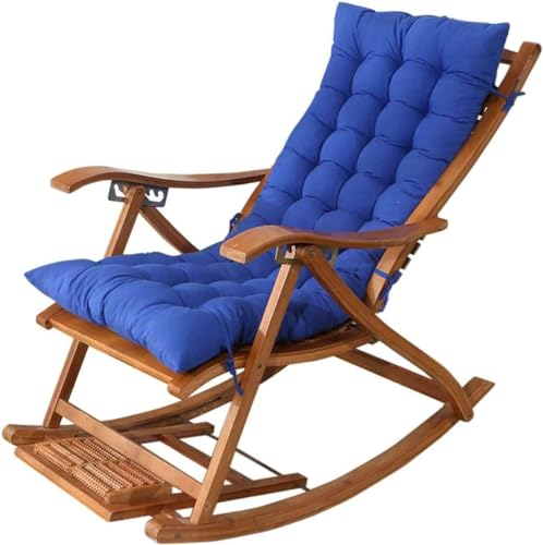 ZORZA Gartenstuhlauflagen Hochlehner,Stuhlkissen Sitzkissen und Rückenkissen,Verdicktes, Hochlehner Auflage,für Schaukelstuhl Gartenmöbel Indoor Outdoor,Blau,48 * 120cm