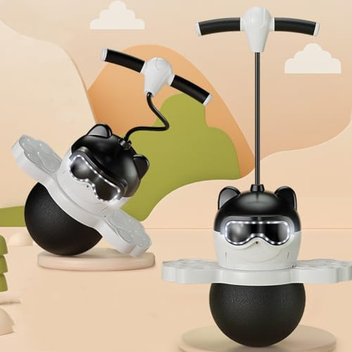 TQUEG Il pogo Jumper con Maniglia e Pompa a Sfera è Dotato di Una Pompa ad Aria per l'allenamento e l'equilibrio. Una capacità di carico Massima di 100 chilogrammi (Panda Black)