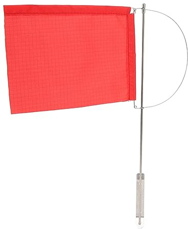 Indicateur de Vent Drapeau Monotypes de Vent Drapeau de Mât Indicateur de Vent Drapeau de Bateau Rouge en Acier Inoxydable pour Voilier Yacht (185 * 135mm (7972SM))