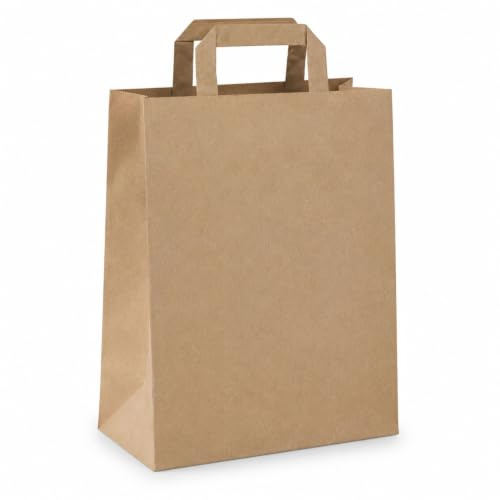 PACKY - Sac Papier Kraft 22x28x10 Cm - 25 Pièces - Sac Kraft Avec Poignée
