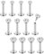Chriscoco 16G 12Pcs Helix Piercings Chirurgenstahl piercing ohr conch piercing Nasenpiercing Tragus Piercing lippenpiercing labret piercing Studs 6mm für Frauen Männer Silber