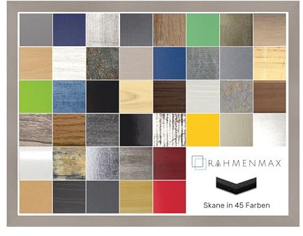 RahmenMax Skane Bilderrahmen Posterrahmen Puzzlerahmen 80x120 cm Hellgrau 120x80 cm mit weisser Rückwand und Antireflex Acrylglas (BIG)