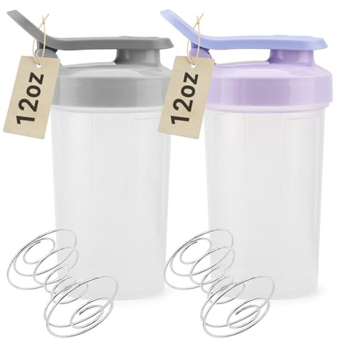 Protein-Shaker-Flasche, 340 ml, Lebensmittelqualität, Shaker für Protein-Shakes, 340 ml, kleine Shaker-Flaschen für Proteinmischungen, auslaufsicherer Deckel, Protein-Shaker-Flasche für