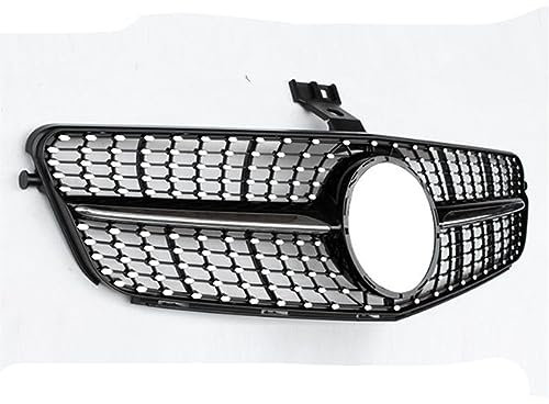 FUNFOB Front Kühlergrille Grill Für Mercedes Für Benz C-Klasse W204 2008–2014 C180 C200 C300 Frontgrill Diamant-Stil Auto Oberstoßstange Haube Mesh Auto Kühlergitter(Schwarz)