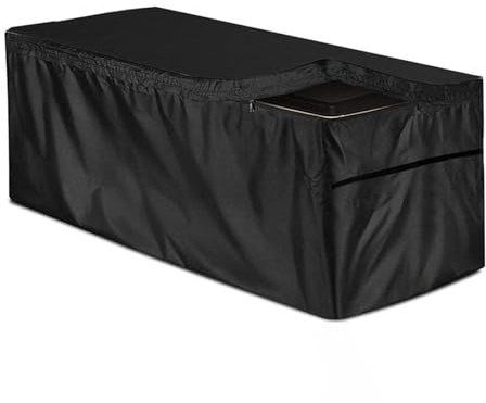 Mimoqk Deck Storage Box Cover - Deck Trunk Protective Cover - Black Outdoor Waterproof Dustproof Deck Box Protection Covers With