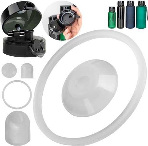 Ersatz Dichtringe Set, 2 Sets, kompatibel mit 720°DGREE uberBottle, Super Sparrow, uvm., für Trinkflaschen ab 650 ml Füllvolumen, Silikondichtungen für Wasserflasche Schraubverschluss und Kappe