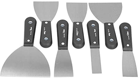 Trockenbau-Messer-Set, Spachtel-Set, Farbschaber-Werkzeug mit Aufbewahrungstasche, 7-teilig, Tragbare Stahl-Trockenbau-Werkzeuge, Trockenbau-Messer Zum Verteilen von