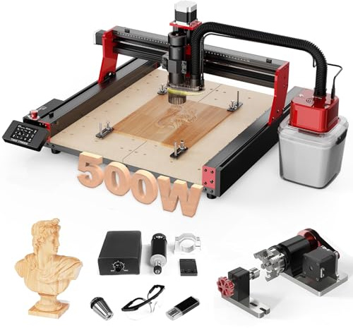 Twotrees TTC450 Pro 500W Moteur CNC Routeur 4 Axes 460x460x80 mm Gravure Découpe MDF Acrylique Bois Massif Nylon PCB 4 Modules Essieu