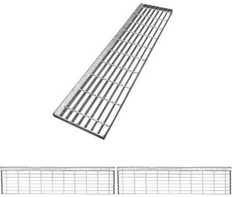 Natotela Pack de 2: 240x1000x25mm Marche caillebotis en Acier galvanisé- Grille de Marche Anti-dérapante -pour escalier Industriel/Secours/extérieur, Cave, Atelier, Jardin, Ferme, Caravane
