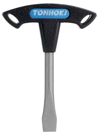HARFINGTON T Handle Flat Head Screwdriver 10mm T Handle Slotted Screwdriver with Plastic Handle for Slotted Screw Quick Release Plate Camera Tripod Monopod, Black