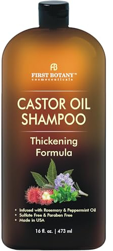Castor Oil Shampoo - An Anti Hair Loss Shampoo Thickening formula For Hair Regrowth, Anti Thinning Sulfate Free For Men & Women Anti Dandruff Treatment 16 fl oz
