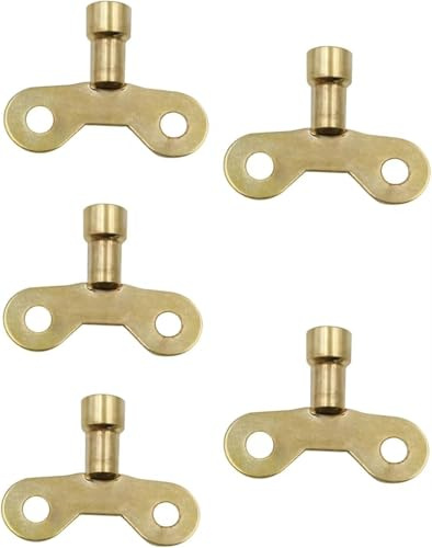 Ymhapp 5Pcs Yellow Radiator Plumbing Bleed Bleeding Key Solid Brass Radiator Plumbing Keys Metal for Venting Air Switch Spool Radiator Keys for Bleeding Old Home Radiator Wrenches Hand Tools