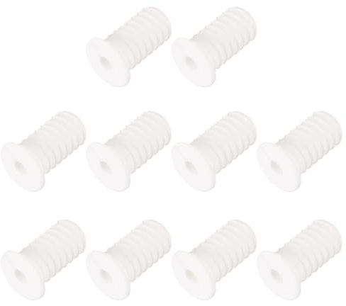 sourcing map 10Pcs Wall Grommets for Cables, 3/4(19mm) Silicone Cable Wall Bushing Feed Through Cable Routing Kit with 7mm Hole Accessories Pass Through for Ethernet, White with Thread