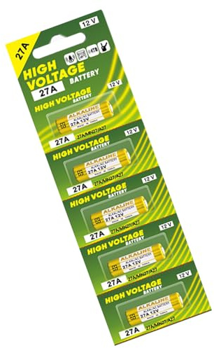 Lot de 5 piles alcalines 27 A 12 V L828/UM27A/27AE/K27A/8LR732 pour sonnettes de porte et lampes de poche