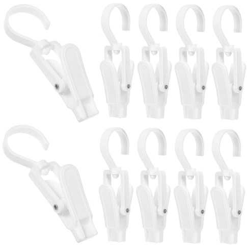 TOPPERFUN Lot de 10 Crochets Pivotants en Plastique avec Pinces À Linge pour Placard Organisation Accrocher Vêtements Chapeaux Serviettes Gain De Place