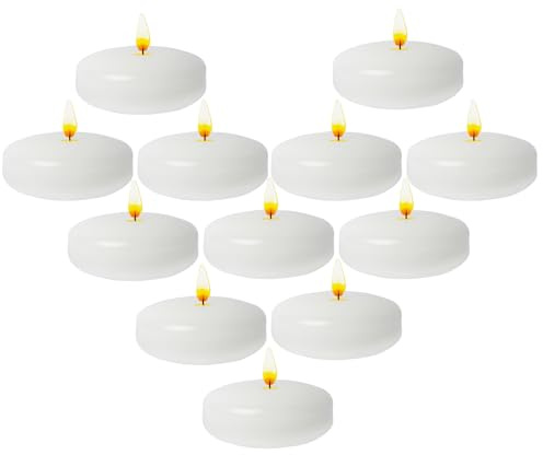 Velas flotantes, pequeñas velas redondas de agua, 1.85 x 1 x 85 x 1.06 pulgadas, centros de mesa a la luz de las velas para el día de San Valentín, Navidad, bodas, cenas, fiestas, decoración elegante