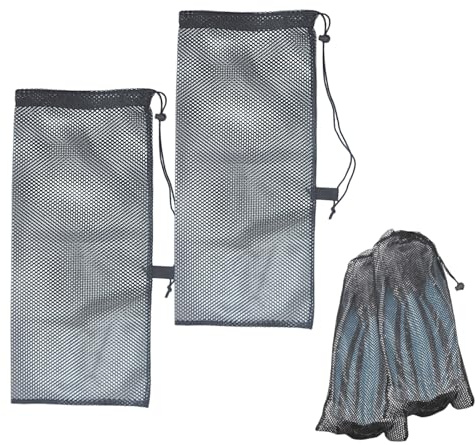 FILOEEX 2 Stück Tauchen Schnorcheln Netzbeutel mit Kordelzug, 68,1 x 25,9 cm, Netztasche für Schwimmausrüstung, Tauchen, Strandspielzeug, Ball, Campingkleidung