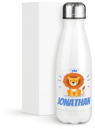 Prozente Momente Edelstahl-Thermoflasche, Thermosflasche personalisiert, Trinkflasche aus Edelstahl mit Bild und Text, für Sport, Kinder, zur Einschulung, Büro, Füllvolumen 350ml