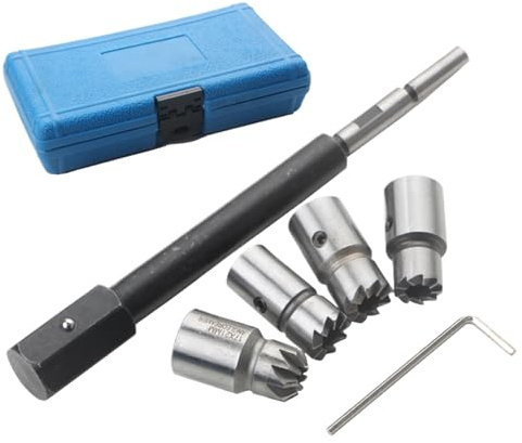Injektor-Reiniger-Werkzeug – Injektorsitz-Reinigungsset, multifunktionales Set mit 6 Reibahlen für Marine, Motorrad, Rasenmäher, Rennen